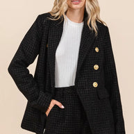 Mittoshop Plaid Texture Double-Breasted Long Sleeve Blazer-Blazers-Trendsi-[option4]-[option5]-[option6]-[option7]-[option8]-Shop-Boutique-Clothing-for-Women-Online
