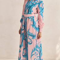 Printed Button Down Belted Shirt Dress-Dresses-Trendsi-[option4]-[option5]-[option6]-[option7]-[option8]-Shop-Boutique-Clothing-for-Women-Online