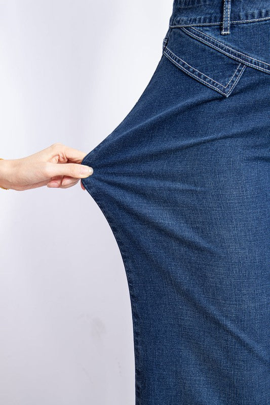 Denim Stitch High-Waist Cuff Jeans-JUNIPER BLVD-[option4]-[option5]-[option6]-[option7]-[option8]-Shop-Boutique-Clothing-for-Women-Online