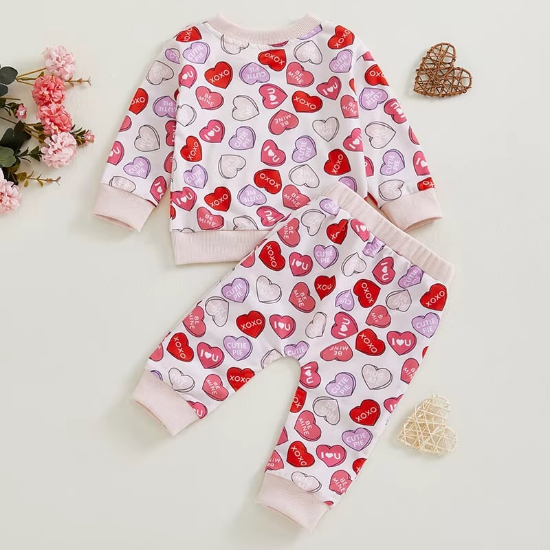 PREORDER: Valentine Girls Sweatshirt and Pant Set