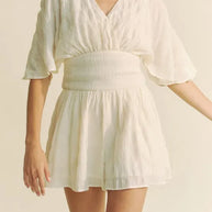 Davi & Dani Batwing Sleeve Waist Belt Romper-Jumpsuits & Rompers-Trendsi-[option4]-[option5]-[option6]-[option7]-[option8]-Shop-Boutique-Clothing-for-Women-Online