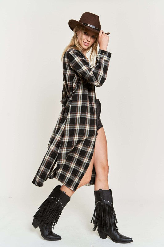 PLAID PRINT COLLAR LONG SHIRT DRESS PLUS SIZE-Jade By Jane-[option4]-[option5]-[option6]-[option7]-[option8]-Shop-Boutique-Clothing-for-Women-Online
