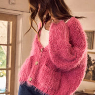 SO ME Soft Touch Hairy Loose Fit Cozy Sweater Cardigan-Cardigans-Trendsi-[option4]-[option5]-[option6]-[option7]-[option8]-Shop-Boutique-Clothing-for-Women-Online
