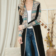 Mixed Media Maxi Cardigan-Orange Farm Clothing-[option4]-[option5]-[option6]-[option7]-[option8]-Shop-Boutique-Clothing-for-Women-Online