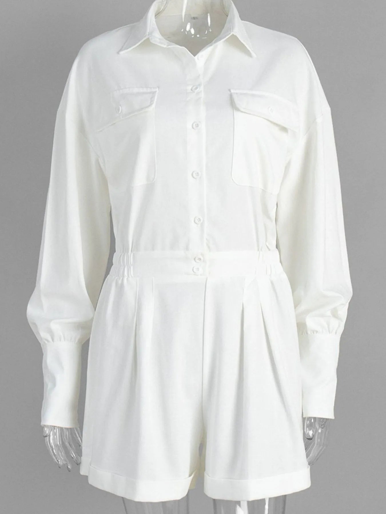 Casual Button Front Long Sleeve Romper-Sets-Trendsi-[option4]-[option5]-[option6]-[option7]-[option8]-Shop-Boutique-Clothing-for-Women-Online