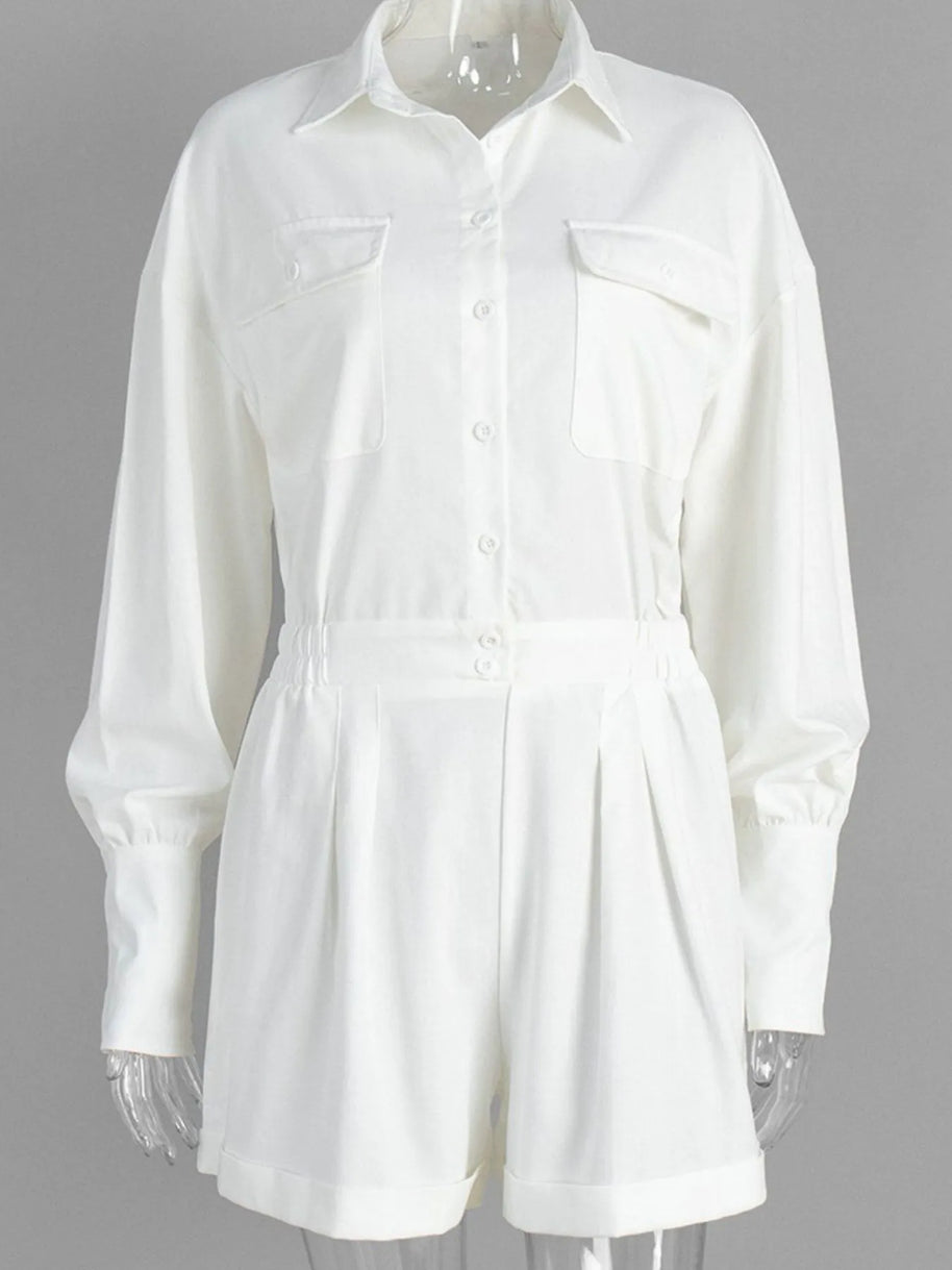 Casual Button Front Long Sleeve Romper-Sets-Trendsi-[option4]-[option5]-[option6]-[option7]-[option8]-Shop-Boutique-Clothing-for-Women-Online