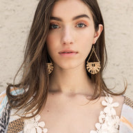 Woven Rattan Drop Chain Hook Earring-Leto Accessories-[option4]-[option5]-[option6]-[option7]-[option8]-Shop-Boutique-Clothing-for-Women-Online