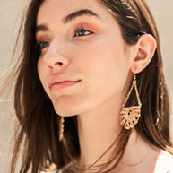 Woven Rattan Drop Chain Hook Earring-Leto Accessories-[option4]-[option5]-[option6]-[option7]-[option8]-Shop-Boutique-Clothing-for-Women-Online