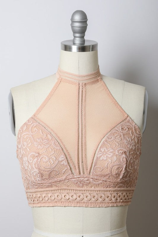 High Neck Mesh Choker Bralette-Leto Accessories-[option4]-[option5]-[option6]-[option7]-[option8]-Shop-Boutique-Clothing-for-Women-Online