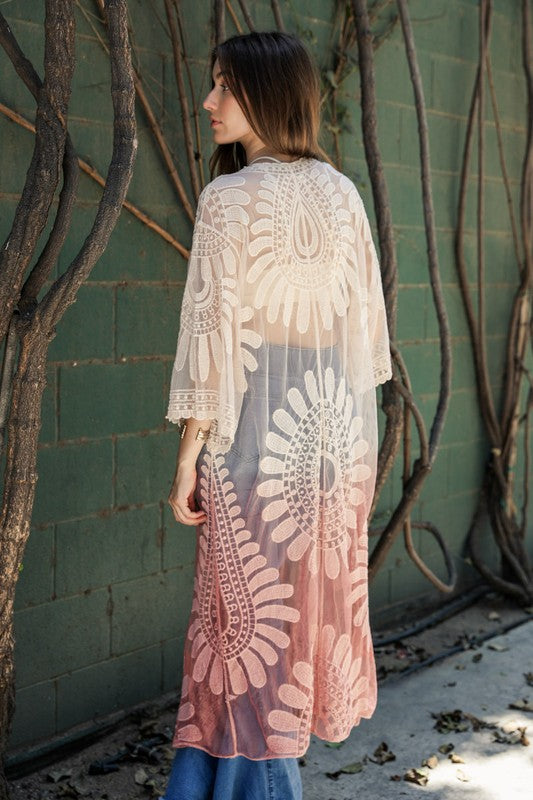 Ombre Bohemian Lace Kimono-Leto Accessories-[option4]-[option5]-[option6]-[option7]-[option8]-Shop-Boutique-Clothing-for-Women-Online