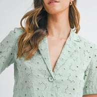 MABLE Eyelet Short Sleeve Crop Top and Shorts Set-Sets-Trendsi-[option4]-[option5]-[option6]-[option7]-[option8]-Shop-Boutique-Clothing-for-Women-Online