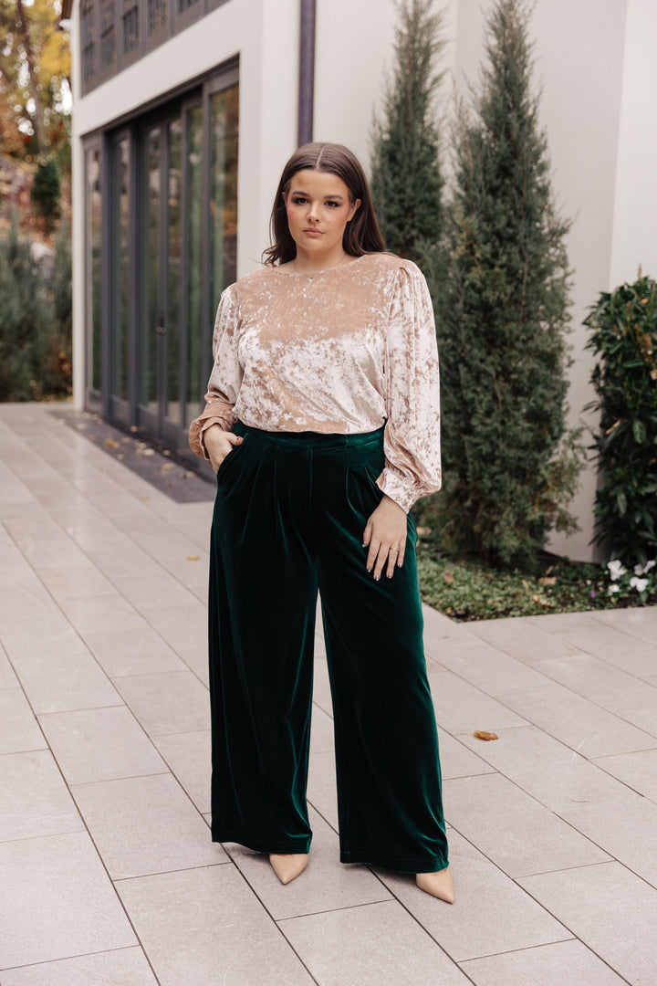 Velvet Elvis Wide Leg Velvet Pants-Bottoms-Ave Shops-[option4]-[option5]-[option6]-[option7]-[option8]-Shop-Boutique-Clothing-for-Women-Online