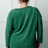 Zenana Simple Silhouette Brushed Hacci Sweater in Dark Green-Tops-Ave Shops-[option4]-[option5]-[option6]-[option7]-[option8]-Shop-Boutique-Clothing-for-Women-Online