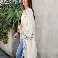 Crochet Open Patch Longline Kimono-Leto Accessories-[option4]-[option5]-[option6]-[option7]-[option8]-Shop-Boutique-Clothing-for-Women-Online