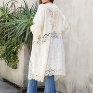 Crochet Open Patch Longline Kimono-Leto Accessories-[option4]-[option5]-[option6]-[option7]-[option8]-Shop-Boutique-Clothing-for-Women-Online