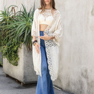 Crochet Open Patch Longline Kimono-Leto Accessories-[option4]-[option5]-[option6]-[option7]-[option8]-Shop-Boutique-Clothing-for-Women-Online