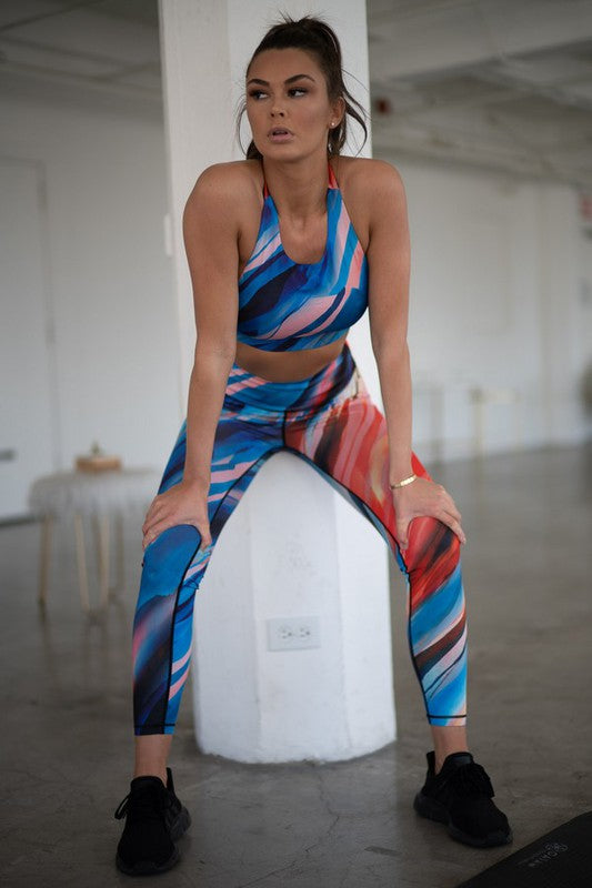 High Rise Watercolor Activewear Leggings-Yelete-[option4]-[option5]-[option6]-[option7]-[option8]-Shop-Boutique-Clothing-for-Women-Online