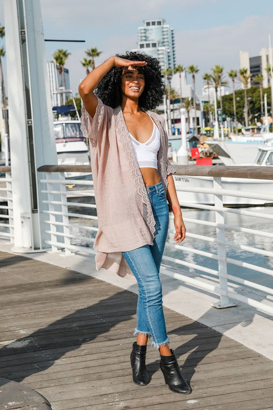 Scallop Lace Trim Kimono-Leto Accessories-[option4]-[option5]-[option6]-[option7]-[option8]-Shop-Boutique-Clothing-for-Women-Online