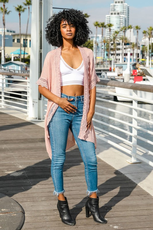 Scallop Lace Trim Kimono-Leto Accessories-[option4]-[option5]-[option6]-[option7]-[option8]-Shop-Boutique-Clothing-for-Women-Online