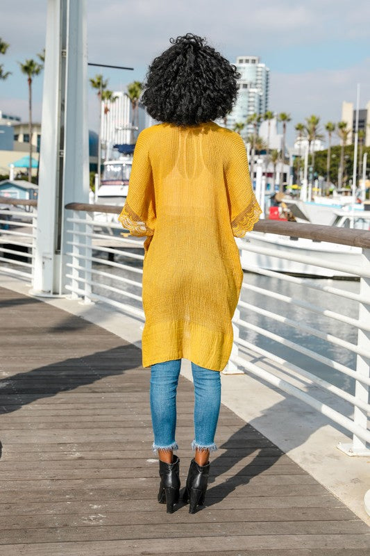 Scallop Lace Trim Kimono-Leto Accessories-[option4]-[option5]-[option6]-[option7]-[option8]-Shop-Boutique-Clothing-for-Women-Online