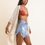 Scallop Lace Trim Kimono-Leto Accessories-[option4]-[option5]-[option6]-[option7]-[option8]-Shop-Boutique-Clothing-for-Women-Online
