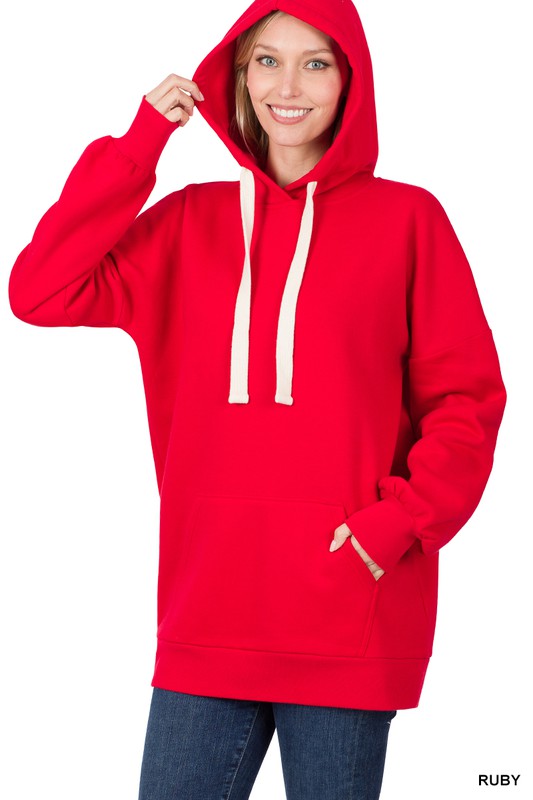 Zenana Oversized Hoodie Longline Sweatshirt-ZENANA-[option4]-[option5]-[option6]-[option7]-[option8]-Shop-Boutique-Clothing-for-Women-Online