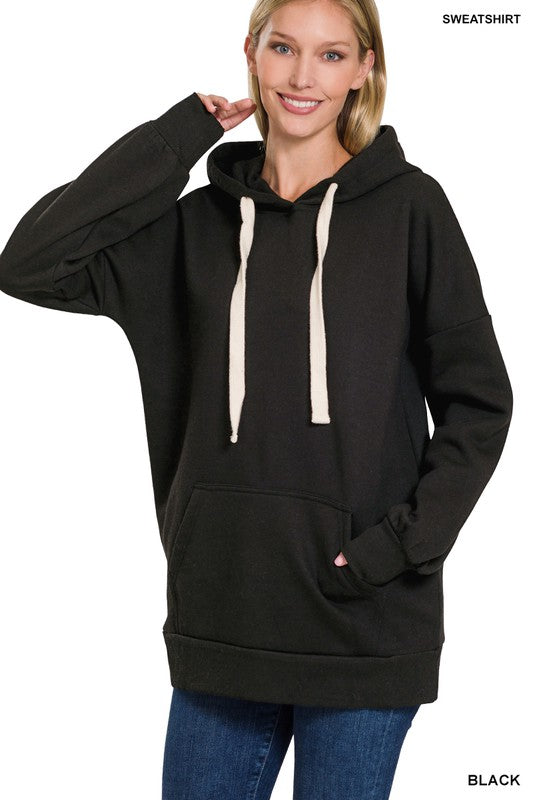 Zenana Oversized Hoodie Longline Sweatshirt-ZENANA-BLACK-S-[option4]-[option5]-[option6]-[option7]-[option8]-Shop-Boutique-Clothing-for-Women-Online