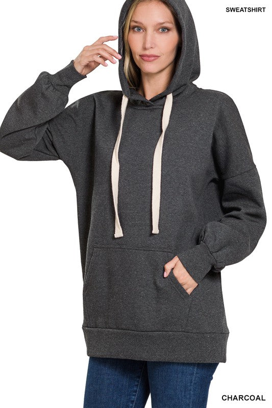 Zenana Oversized Hoodie Longline Sweatshirt-ZENANA-CHARCOAL-S-[option4]-[option5]-[option6]-[option7]-[option8]-Shop-Boutique-Clothing-for-Women-Online