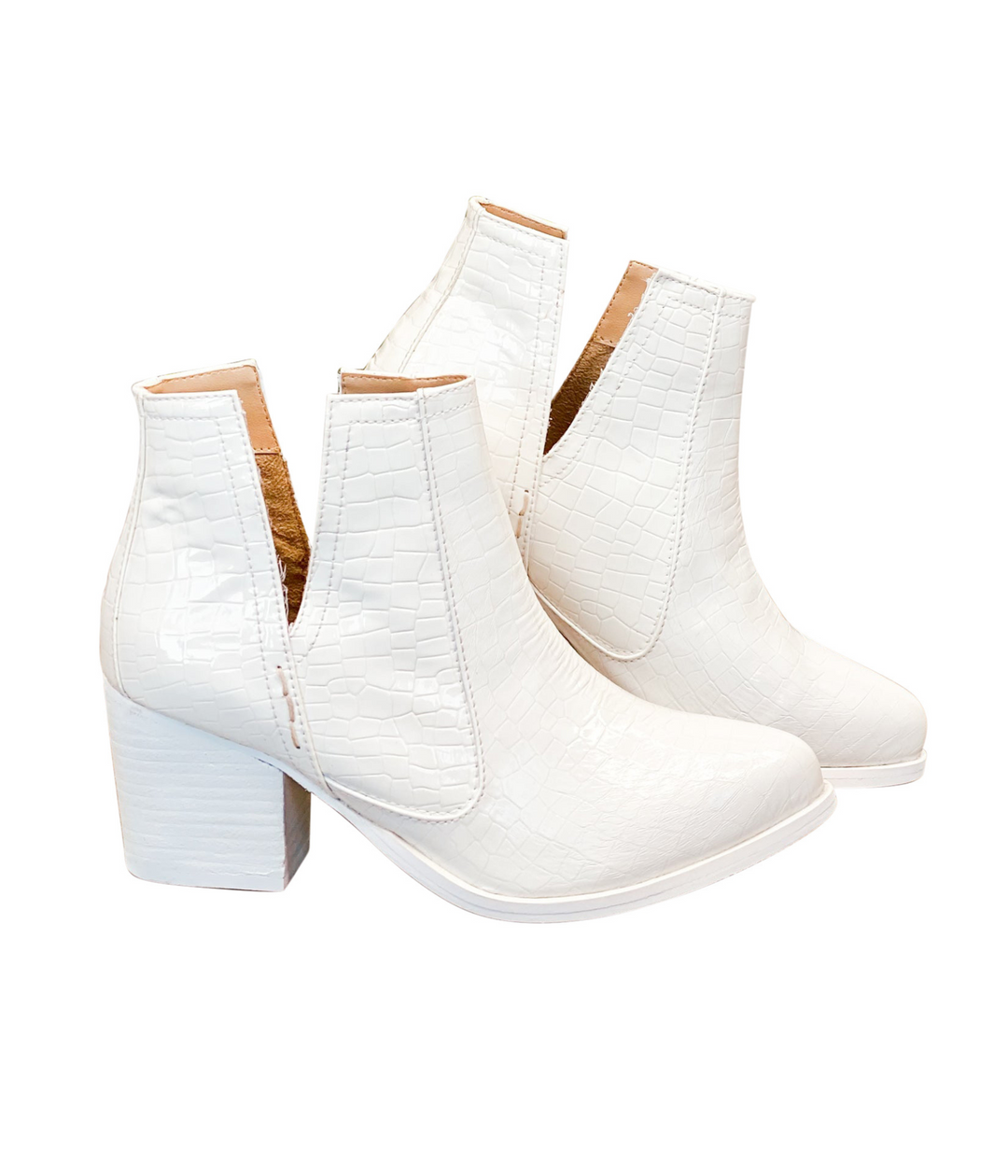 Tarim Bootie in White Croc-Shoes-Ave Shops-[option4]-[option5]-[option6]-[option7]-[option8]-Shop-Boutique-Clothing-for-Women-Online