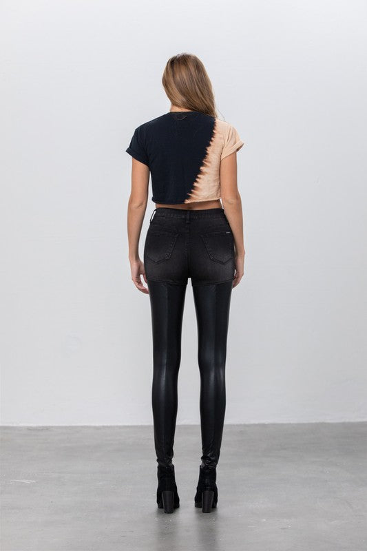 High Rise Leather Denim Skinny Pants-Denim Lab USA-[option4]-[option5]-[option6]-[option7]-[option8]-Shop-Boutique-Clothing-for-Women-Online