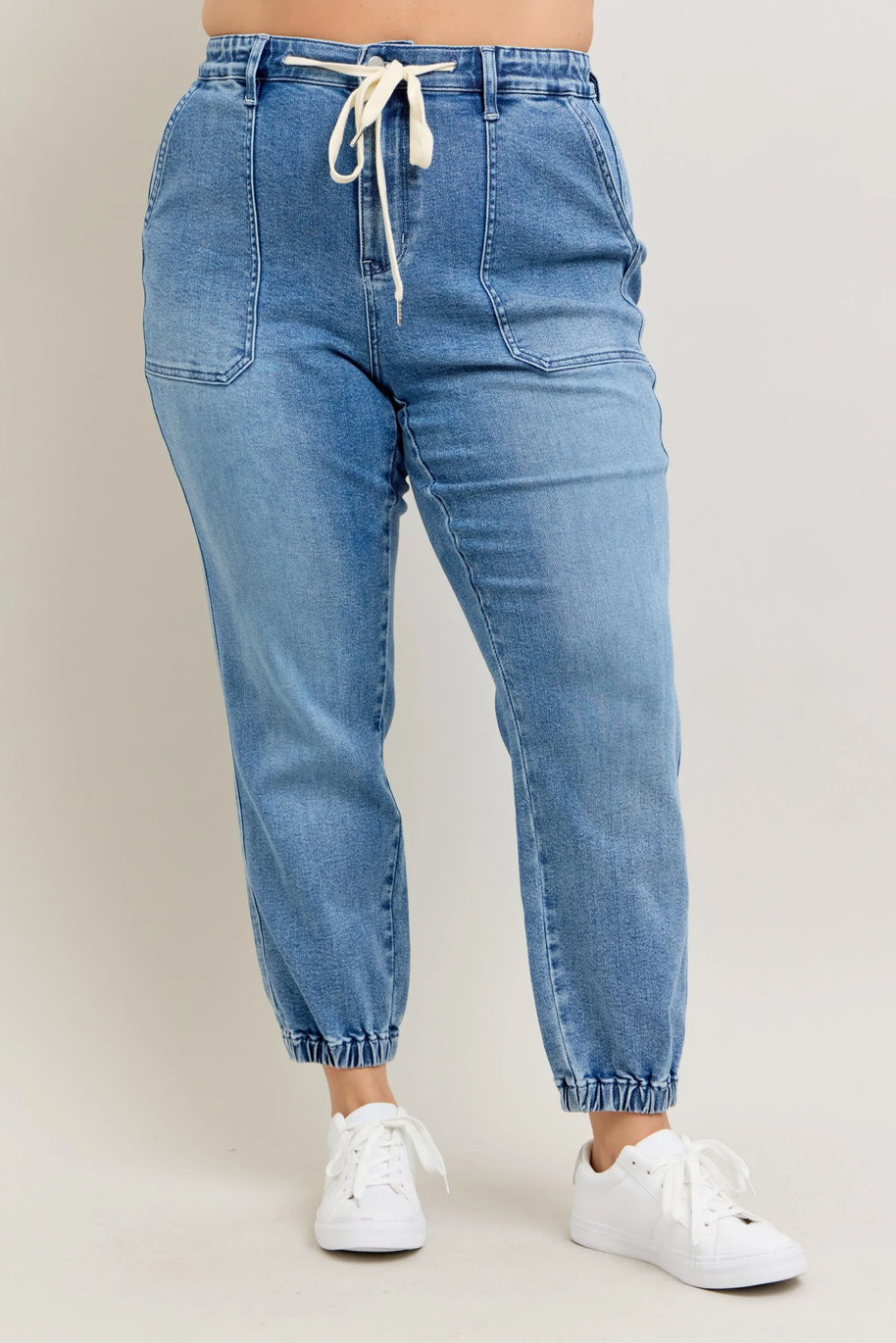 Judy Blue High Waist Denim Joggers-Trendsi-[option4]-[option5]-[option6]-[option7]-[option8]-Shop-Boutique-Clothing-for-Women-Online
