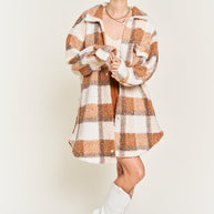 Fuzzy plaid teddy jacket PLUS SIZE-Jade By Jane-[option4]-[option5]-[option6]-[option7]-[option8]-Shop-Boutique-Clothing-for-Women-Online