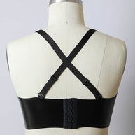 Faux Leather Longline Bralette Plus Size-Leto Accessories-[option4]-[option5]-[option6]-[option7]-[option8]-Shop-Boutique-Clothing-for-Women-Online