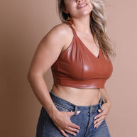 Faux Leather Longline Bralette Plus Size-Leto Accessories-[option4]-[option5]-[option6]-[option7]-[option8]-Shop-Boutique-Clothing-for-Women-Online