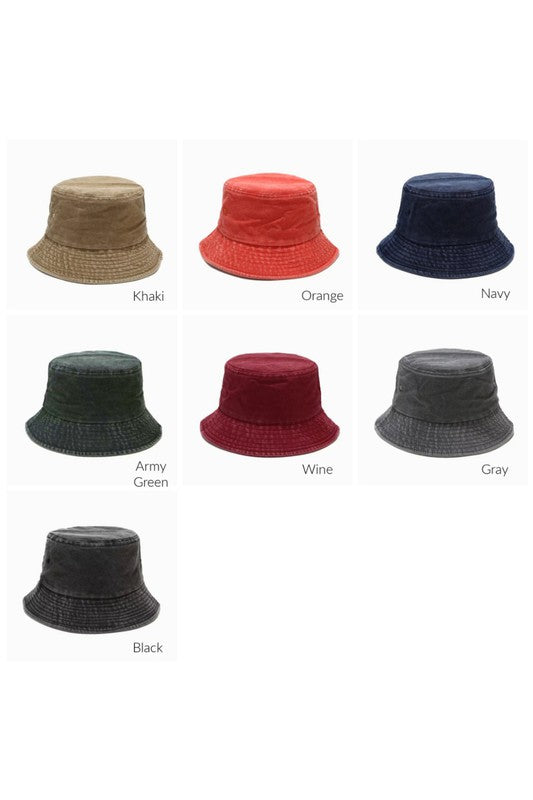 Solid Distressed Bucket Hat-Aili's Corner-[option4]-[option5]-[option6]-[option7]-[option8]-Shop-Boutique-Clothing-for-Women-Online