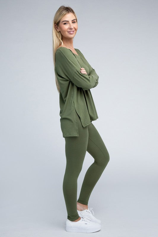 Zenana Brushed DTY Microfiber Loungewear Set-ZENANA-[option4]-[option5]-[option6]-[option7]-[option8]-Shop-Boutique-Clothing-for-Women-Online