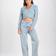 WIDE COLLAR CROPPED CARDIGAN-Emory Park-[option4]-[option5]-[option6]-[option7]-[option8]-Shop-Boutique-Clothing-for-Women-Online
