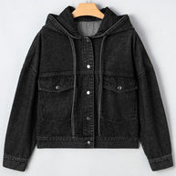 Denim Chest Pocket Drop Shoulder Hooded Jacket-JUNIPER BLVD-[option4]-[option5]-[option6]-[option7]-[option8]-Shop-Boutique-Clothing-for-Women-Online