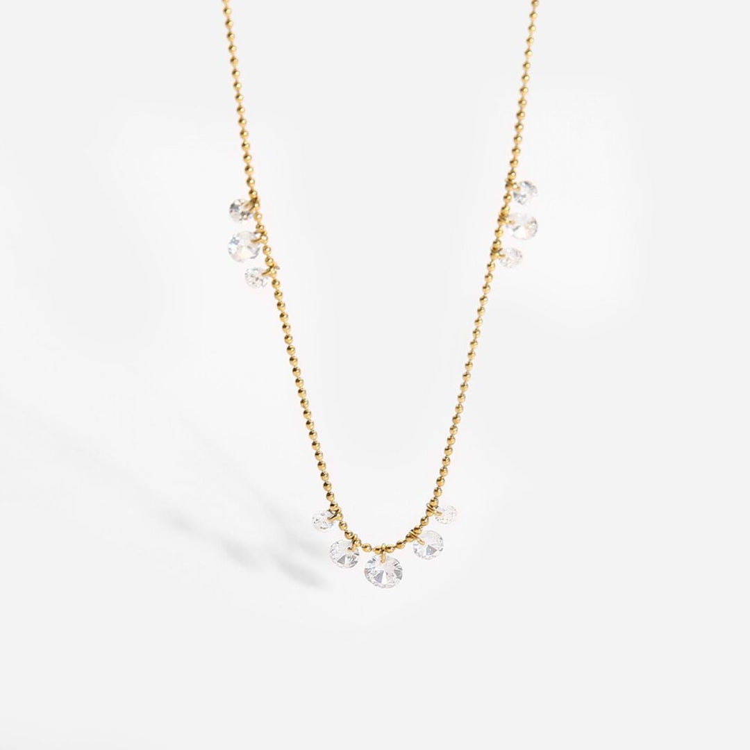 New Colors - Stainless Steel 18K Gold Plated Zirconia Charm Necklace (With Box)-Charm Necklace-Kiwidrop-[option4]-[option5]-[option6]-[option7]-[option8]-Shop-Boutique-Clothing-for-Women-Online