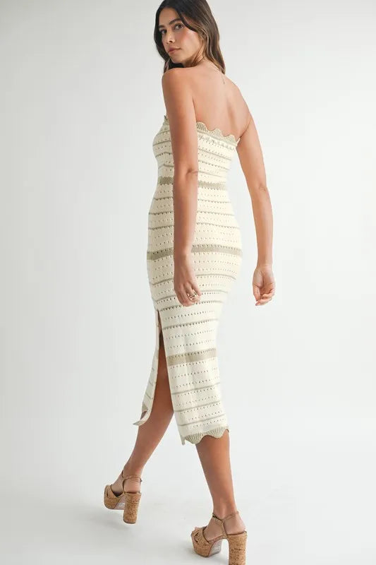 MABLE Contrast Striped Crochet Knit Midi Dress-Dresses-Trendsi-[option4]-[option5]-[option6]-[option7]-[option8]-Shop-Boutique-Clothing-for-Women-Online