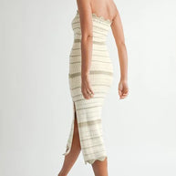 MABLE Contrast Striped Crochet Knit Midi Dress-Dresses-Trendsi-[option4]-[option5]-[option6]-[option7]-[option8]-Shop-Boutique-Clothing-for-Women-Online
