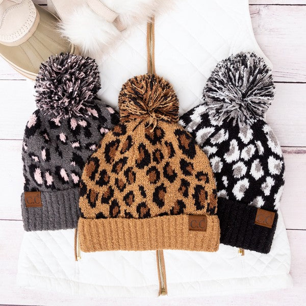 CC Leopard Pom Beanie-Aili's Corner-[option4]-[option5]-[option6]-[option7]-[option8]-Shop-Boutique-Clothing-for-Women-Online