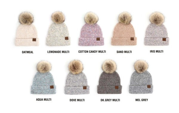 CC Cozy Marled Pom Beanie-Aili's Corner-[option4]-[option5]-[option6]-[option7]-[option8]-Shop-Boutique-Clothing-for-Women-Online