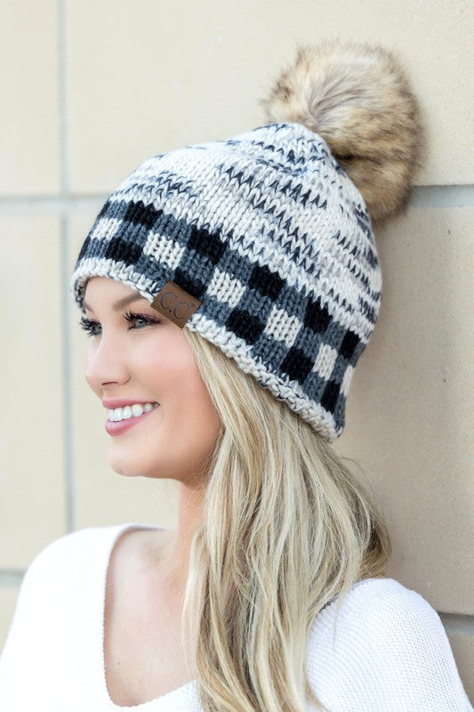 CC Buffalo Pom Beanie-Aili's Corner-Ivory-OneSize-[option4]-[option5]-[option6]-[option7]-[option8]-Shop-Boutique-Clothing-for-Women-Online