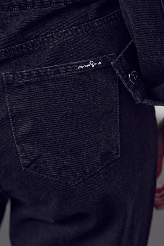 High Waist Flap Pocket Half Button Denim Jumpsuit-Denim Lab USA-[option4]-[option5]-[option6]-[option7]-[option8]-Shop-Boutique-Clothing-for-Women-Online