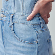 High Waist Flap Pocket Half Button Denim Jumpsuit-Denim Lab USA-[option4]-[option5]-[option6]-[option7]-[option8]-Shop-Boutique-Clothing-for-Women-Online