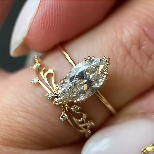 2 Piece 2 Carat Moissanite 925 Sterling Silver Zircon Ring-ring-Trendsi-[option4]-[option5]-[option6]-[option7]-[option8]-Shop-Boutique-Clothing-for-Women-Online