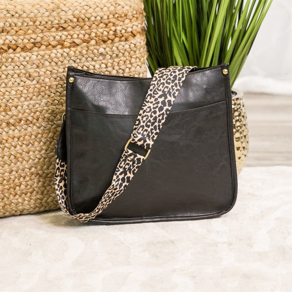 Crossbody Handbag Purse Leopard Animal Strap-Dani & Em-Black-1-[option4]-[option5]-[option6]-[option7]-[option8]-Shop-Boutique-Clothing-for-Women-Online