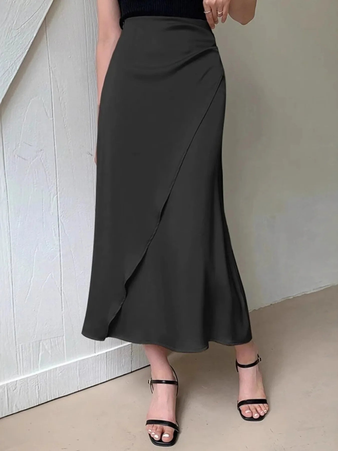 Asymmetric Wrap Midi Skirt with Fluted Hem-Skirts-Trendsi-[option4]-[option5]-[option6]-[option7]-[option8]-Shop-Boutique-Clothing-for-Women-Online