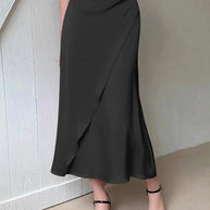 Asymmetric Wrap Midi Skirt with Fluted Hem-Skirts-Trendsi-[option4]-[option5]-[option6]-[option7]-[option8]-Shop-Boutique-Clothing-for-Women-Online